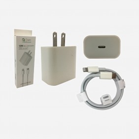 Set Cubo y Cable Tipo C a Lightning 45W