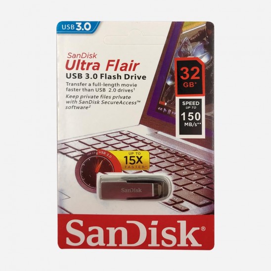 Memoria USB Ultra Flair Sandisk, 32 GB