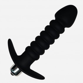 Plug Silicon Textura Con Vibrador 13.5cm
