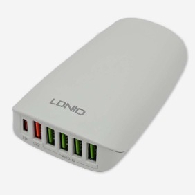 Estacion Carga 1 Tipo C y 5 USB 65W LDNIO