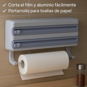 Organizador 3 En 1 Papel Toalla Papel Aluminio Y Film