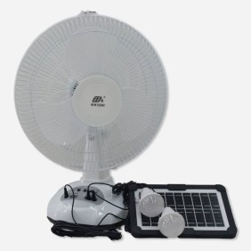Ventilador Solar 12 Pulgadas 10W con Panel 3.5W y 2 Focos 5W