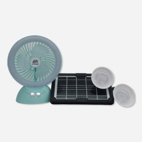 Ventilador Solar 7 Pulgadas con Panel y 2 Focos CC208