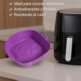 Bandeja De Silicon Cuadrado Para Freidora De Aire 22x17cm