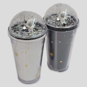 Vaso Pet Con Pajilla Astronauta 550ml