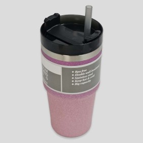 Vaso Termo Acero Pajilla Escarcha 590ml