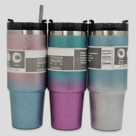 Vaso Termo Acero Pajilla Escarcha 890ml