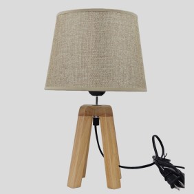 Lampara De Mesa Madera 4 Patas 110V