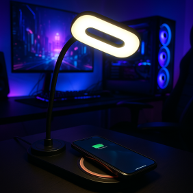 Lampara De Mesa Con Carga Inalambrica Tipo C