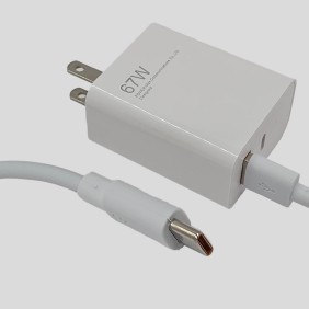 Set Cubo 2 Salidas USB  Y Tipo C 67W Y Cable USB A Tipo C 1M