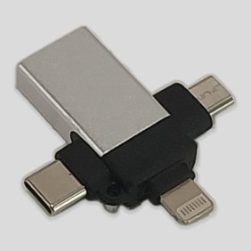 OTG 3 En 1 USB Hembra A Tipo C V8 Lightning Macho