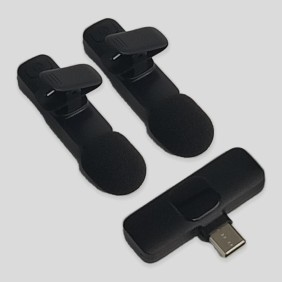 Microfono De Solapa Inalambrico Doble Tipo C F3