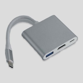 Adaptador Hub 3 En 1 USB  a  USB HDMI Y Tipo C