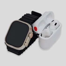 Reloj Inteligente Ultra N1 Con 4 Correas Y Audifonos TWS