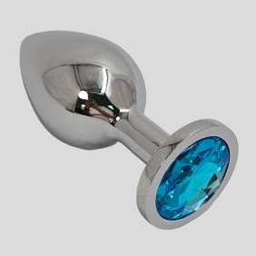 Plug Metal Gema Azul Grande