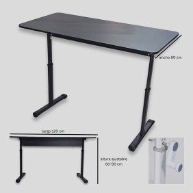 Escritorio Ajustable Manual 60x120cm Negro