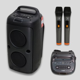 Bocina Bluetooth 2 Mic Mochila RGB OK-2666