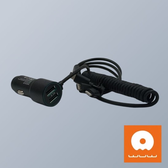 Cargador Carro 2 USB 3 Salidas 18W C285