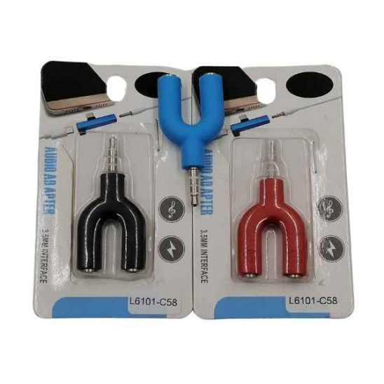 Adaptador 3.5mm Macho A Doble 3.5mm Hembra